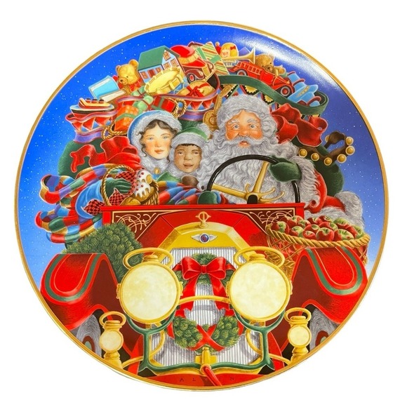 Vintage Porcelain Princess House Santa's Magical Ride Plate - Picture 1 of 6